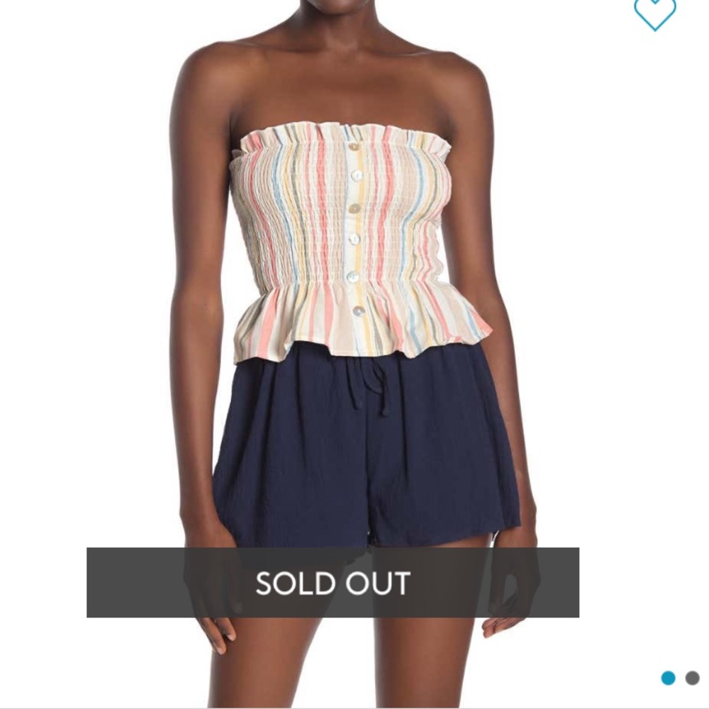 Nordstrom Rack striped smocked tube top
